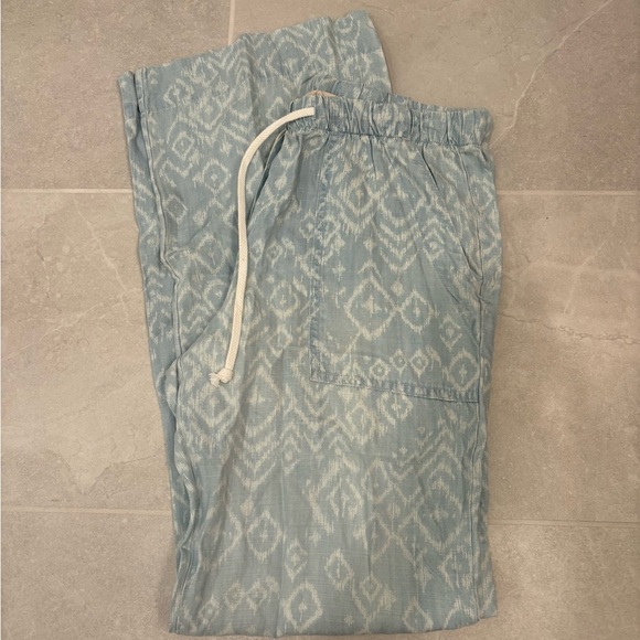 Bella Dahl Blue White Easy Pocket Wide Leg Pants Size Small - Picture 8 of 13